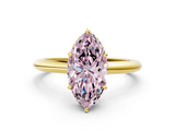 Yellow gold Fancy Pink Marquise  Brilliant Solitaire Engagement Ring with Six-Prong Setting and Classic Band_20