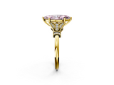Yellow gold Fancy Pink Marquise  Brilliant Solitaire with Pave Band and Four-Prong Setting_22