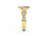 Yellow gold Fancy Pink Marquise  Brilliant Solitaire with Side Stones on a Pave Band and Four-Prong Setting_26