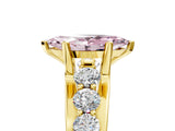 Yellow gold Fancy Pink Marquise  Brilliant Solitaire with Side Stones on a Pave Band and Four-Prong Setting_29