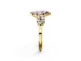 Yellow gold Fancy Pink Marquise  Cluster Diamond Engagement Ring with Pavé Band and Four-Prong Setting_34
