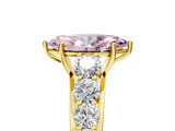 Yellow gold Fancy Pink Marquise Cut Brilliant Diamond Pavé Band with Six-Prong Setting_17
