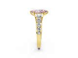 Yellow gold Fancy Pink Marquise Cut Brilliant Diamond Pavé Band with Six-Prong Setting_2
