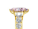 Yellow gold Fancy Pink Marquise Cut Brilliant Diamond Pavé Band with Six-Prong Setting_5