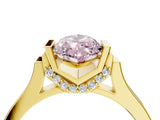 Yellow gold Fancy Pink Marquise Cut Brilliant Solitaire Diamond Ring with Channel Set Band and Bar Prong Setting_16