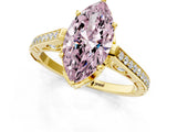 Yellow gold Fancy Pink Marquise  Cut Cathedral Pave Diamond Engagement Ring with Six-Prong Setting_34