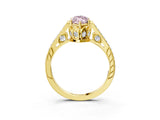 Yellow gold Fancy Pink Marquise  Cut Cathedral Pave Diamond Engagement Ring with Six-Prong Setting_36