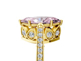 Yellow gold Fancy Pink Marquise  Cut Cathedral Pave Diamond Engagement Ring with Six-Prong Setting_38