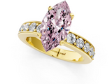 Yellow gold Fancy Pink Marquise  Cut Channel Set Diamond Engagement Ring with Four-Prong Setting_222