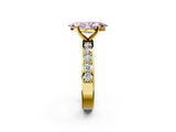 Yellow gold Fancy Pink Marquise  Cut Channel Set Diamond Engagement Ring with Four-Prong Setting_223
