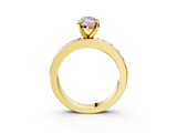 Yellow gold Fancy Pink Marquise  Cut Channel Set Diamond Engagement Ring with Four-Prong Setting_224