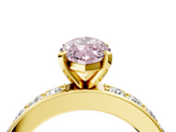 Yellow gold Fancy Pink Marquise  Cut Channel Set Diamond Engagement Ring with Four-Prong Setting_225
