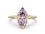 Yellow gold Fancy Pink Marquise  Cut Channel Set Solitaire Engagement Ring with Four-Prong Setting_215