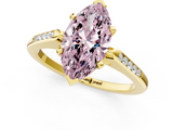 Yellow gold Fancy Pink Marquise  Cut Channel Set Solitaire Engagement Ring with Four-Prong Setting_216
