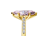 Yellow gold Fancy Pink Marquise  Cut Channel Set Solitaire Engagement Ring with Four-Prong Setting_220