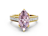 Yellow gold Fancy Pink Marquise  Cut Channel Set Solitaire Engagement Ring with Prong Setting_20