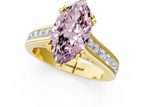 Yellow gold Fancy Pink Marquise  Cut Channel Set Solitaire Engagement Ring with Prong Setting_21