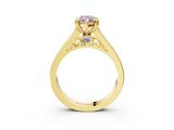 Yellow gold Fancy Pink Marquise  Cut Channel Set Solitaire Engagement Ring with Prong Setting_23