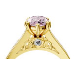 Yellow gold Fancy Pink Marquise  Cut Channel Set Solitaire Engagement Ring with Prong Setting_24