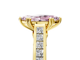 Yellow gold Fancy Pink Marquise  Cut Channel Set Solitaire Engagement Ring with Prong Setting_25