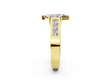 Yellow gold Fancy Pink Marquise Cut Cut Channel Set Solitaire Ring with Four-Prong Setting_2