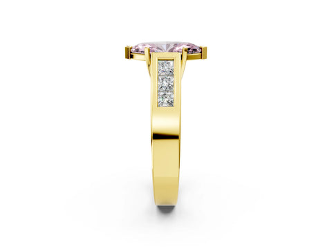 Yellow gold Fancy Pink Marquise Cut Cut Channel Set Solitaire Ring with Four-Prong Setting_2