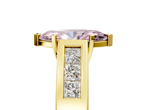 Yellow gold Fancy Pink Marquise Cut Cut Channel Set Solitaire Ring with Four-Prong Setting_5