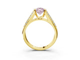 Yellow gold Fancy Pink Marquise Cut Cut Diamond Channel Set Pave Band with Tension Prong Setting_3