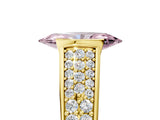 Yellow gold Fancy Pink Marquise Cut Cut Diamond Channel Set Pave Band with Tension Prong Setting_5