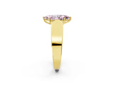 Yellow gold Fancy Pink Marquise Cut Cut Diamond Channel Set Solitaire Ring with Four-Prong Setting_2