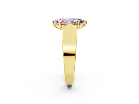 Yellow gold Fancy Pink Marquise Cut Cut Diamond Channel Set Solitaire Ring with Four-Prong Setting_2