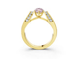 Yellow gold Fancy Pink Marquise Cut Cut Diamond Channel Set Solitaire Ring with Four-Prong Setting_3
