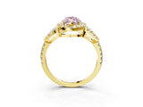 Yellow gold Fancy Pink Marquise Cut Cut Diamond Halo Engagement Ring with Open Split Pavé Band_3