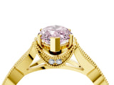 Yellow gold Fancy Pink Marquise Cut Cut Diamond Twisted Band with Milgrain Pave Setting and Four-Prong Setting_4