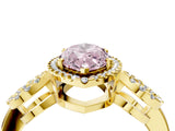 Yellow gold Fancy Pink Marquise Cut Cut Halo Diamond Infinity Band with Four-Prong Setting_4