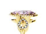 Yellow gold Fancy Pink Marquise Cut Cut Halo Diamond Infinity Band with Four-Prong Setting_5