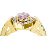 Yellow gold Fancy Pink Marquise Cut Cut Halo Split Shank Prong Set Ring_4
