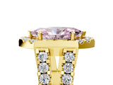 Yellow gold Fancy Pink Marquise Cut Cut Halo Split Shank Prong Set Ring_5