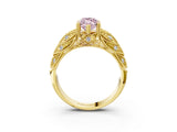 Yellow gold Fancy Pink Marquise Cut Cut Milgrain Pave Diamond Engagement Ring with Four-Prong Setting_6
