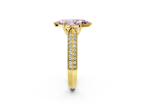 Yellow gold Fancy Pink Marquise Cut Cut Pave Split Shank Engagement Ring with Four-Prong Setting_2