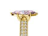 Yellow gold Fancy Pink Marquise Cut Cut Pave Split Shank Engagement Ring with Four-Prong Setting_5