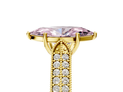 Yellow gold Fancy Pink Marquise Cut Cut Pave Split Shank Engagement Ring with Four-Prong Setting_5