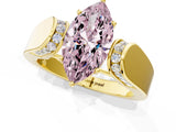 Yellow gold Fancy Pink Marquise Cut Diamond Channel Set Solitaire Ring with Four-Prong Setting_13