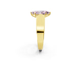 Yellow gold Fancy Pink Marquise Cut Diamond Channel Set Solitaire Ring with Four-Prong Setting_14
