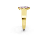 Yellow gold Fancy Pink Marquise Cut Diamond Channel Set Solitaire Ring with Four-Prong Setting_14