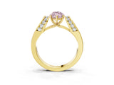 Yellow gold Fancy Pink Marquise Cut Diamond Channel Set Solitaire Ring with Four-Prong Setting_15