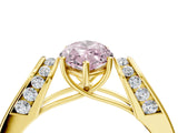 Yellow gold Fancy Pink Marquise Cut Diamond Channel Set Solitaire Ring with Four-Prong Setting_16