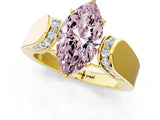 Yellow gold Fancy Pink Marquise Cut Diamond Channel Set Solitaire Ring with Four-Prong Setting_25