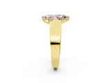 Yellow gold Fancy Pink Marquise Cut Diamond Channel Set Solitaire Ring with Four-Prong Setting_26
