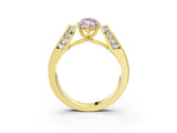 Yellow gold Fancy Pink Marquise Cut Diamond Channel Set Solitaire Ring with Four-Prong Setting_27